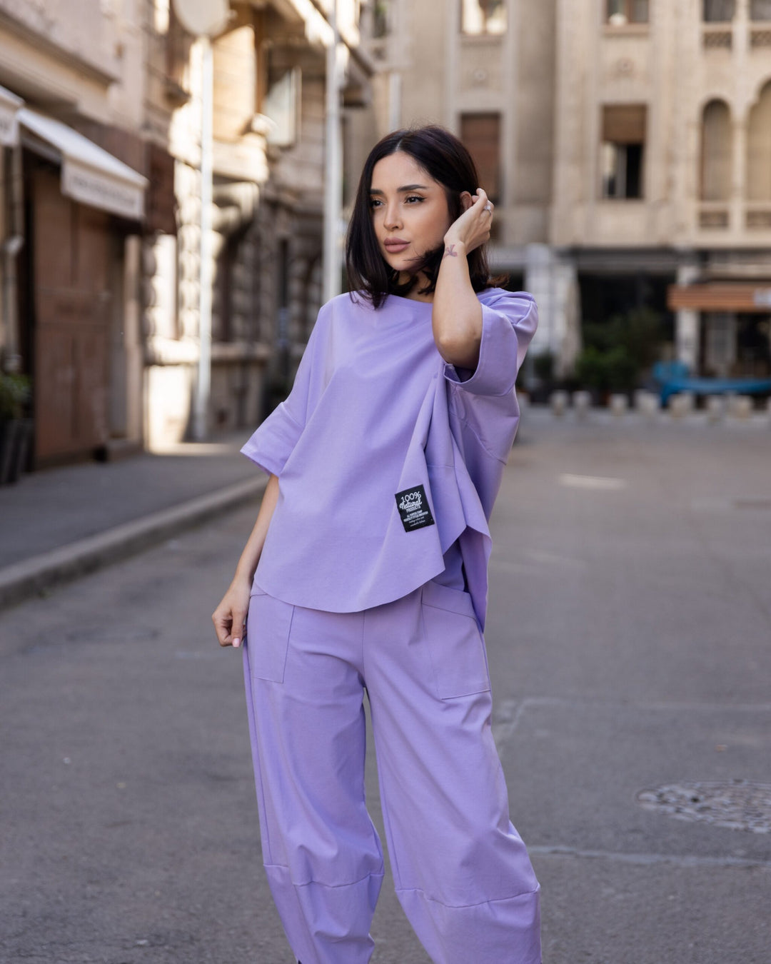 Set bumbac Kaida Lila