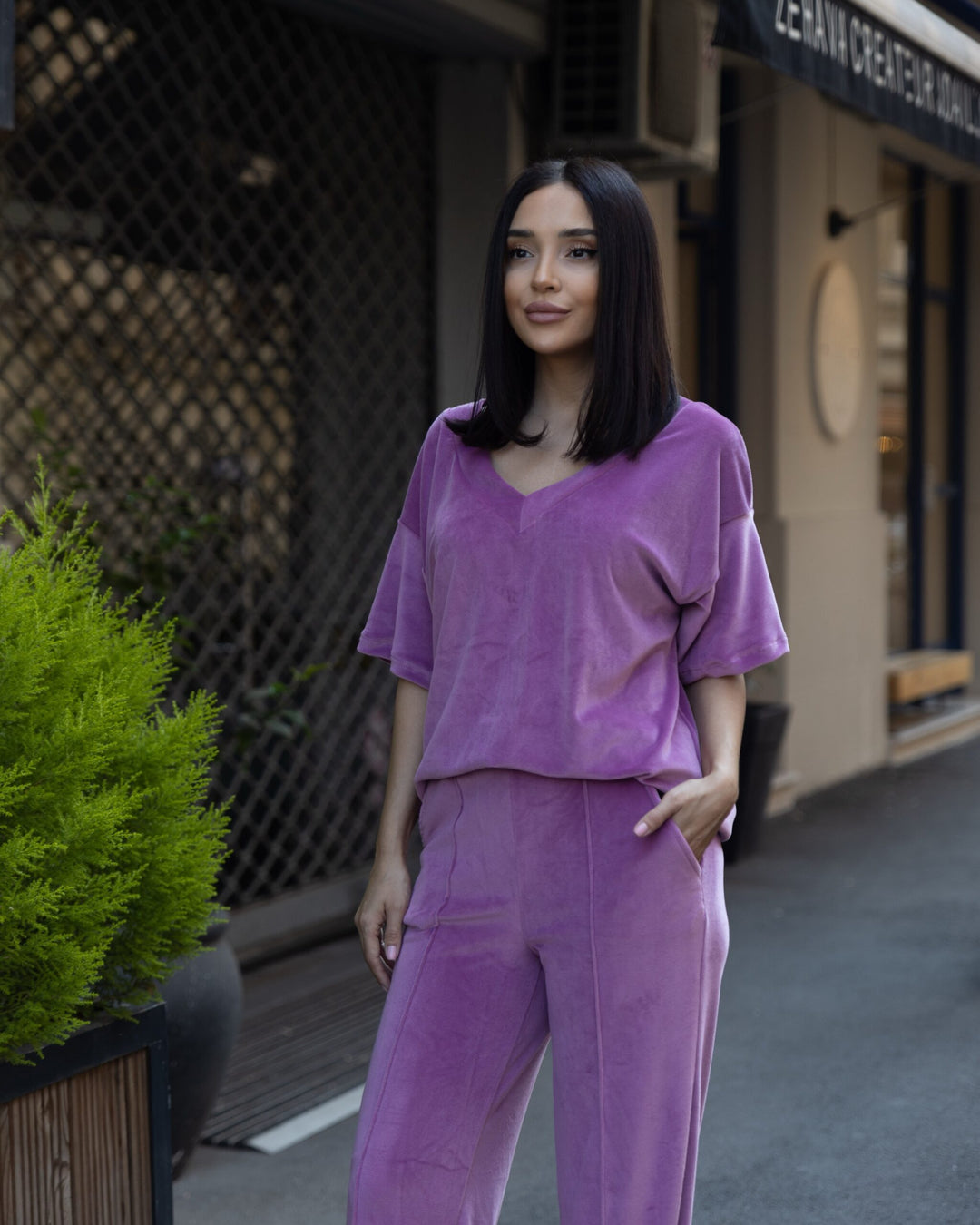 Set catifea Kendra Magenta
