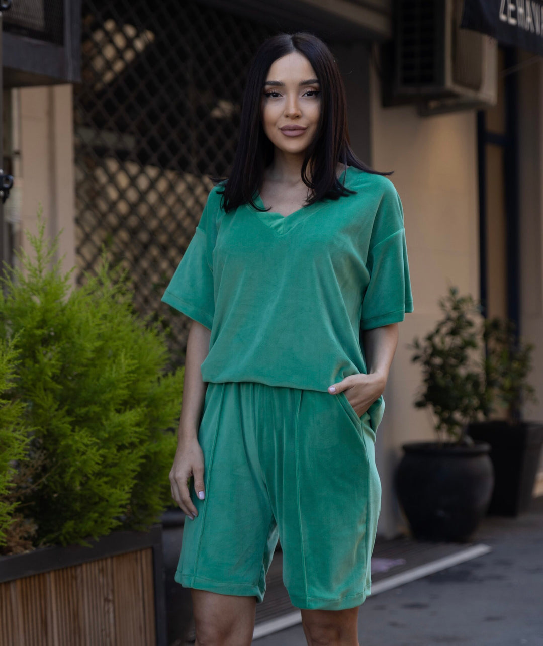 Set catifea Amme Verde