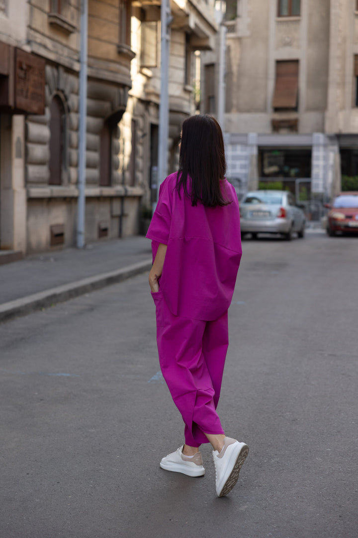Set bumbac Kaida Magenta