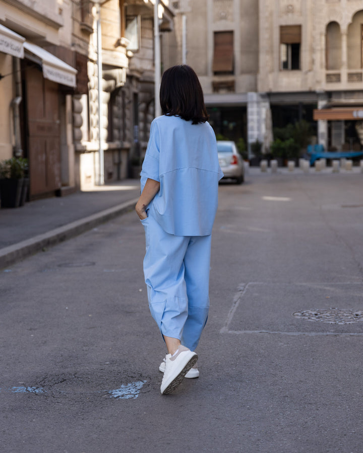Set bumbac Kaida Bleu